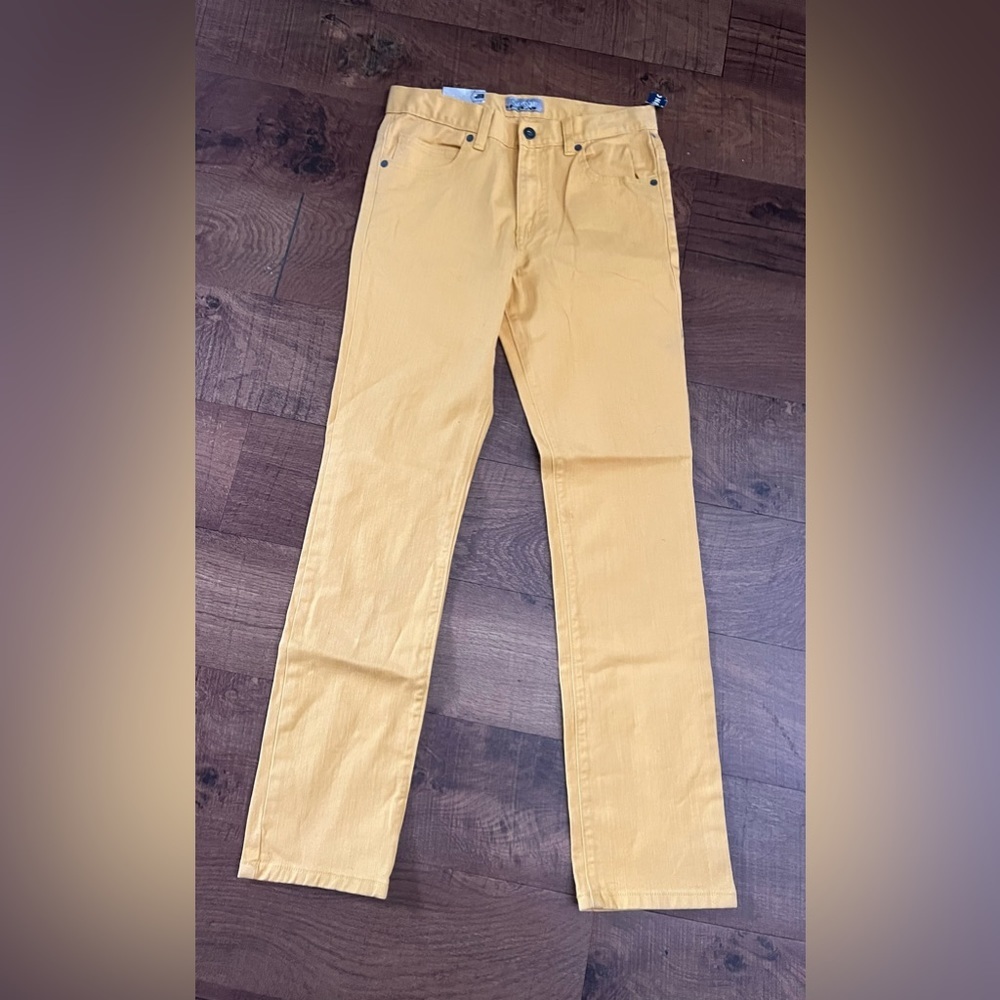 NWT old navy yellow super skinny slim jeans Sz 16 adjustable waist stretch